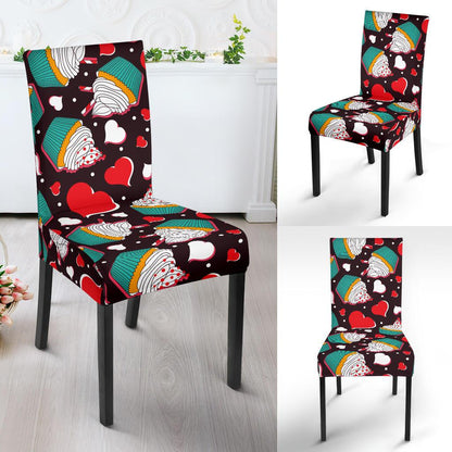 Cupcakes Heart Print Pattern Dinning Chair Slipper-JTAMIGO.COM