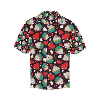 Cupcakes Heart Print Pattern Men Aloha Hawaiian Shirt