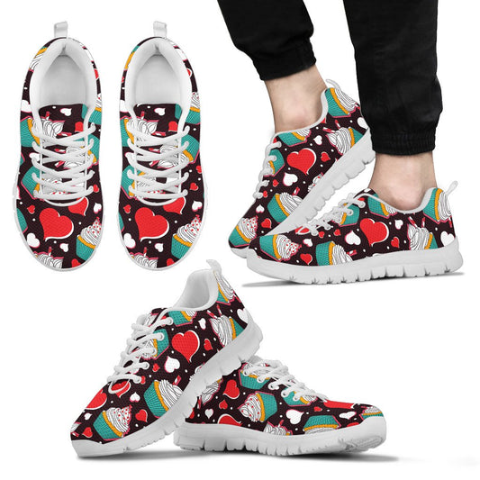 Cupcakes Heart Print Pattern Men Sneakers Shoes