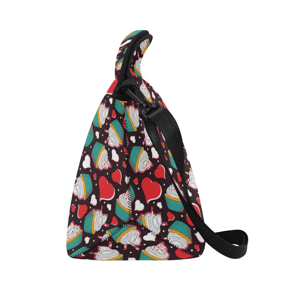 Cupcakes Heart Print Pattern Neoprene Lunch Bag (Model 1669)(Large)-JTAMIGO.COM
