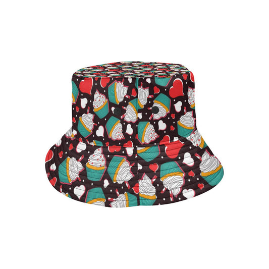 Cupcakes Heart Print Pattern Unisex Bucket Hat