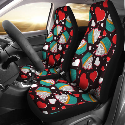 Cupcakes Heart Print Pattern Universal Fit Car Seat Covers