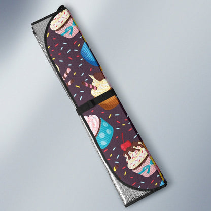 Cupcakes Party Print Pattern Car Sun Shade For Windshield