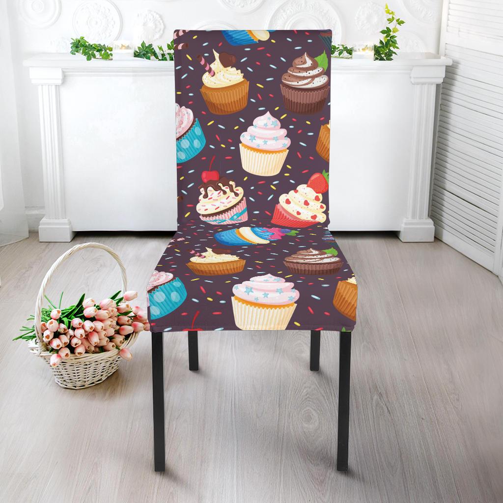Cupcakes Party Print Pattern Dinning Chair Slipper-JTAMIGO.COM