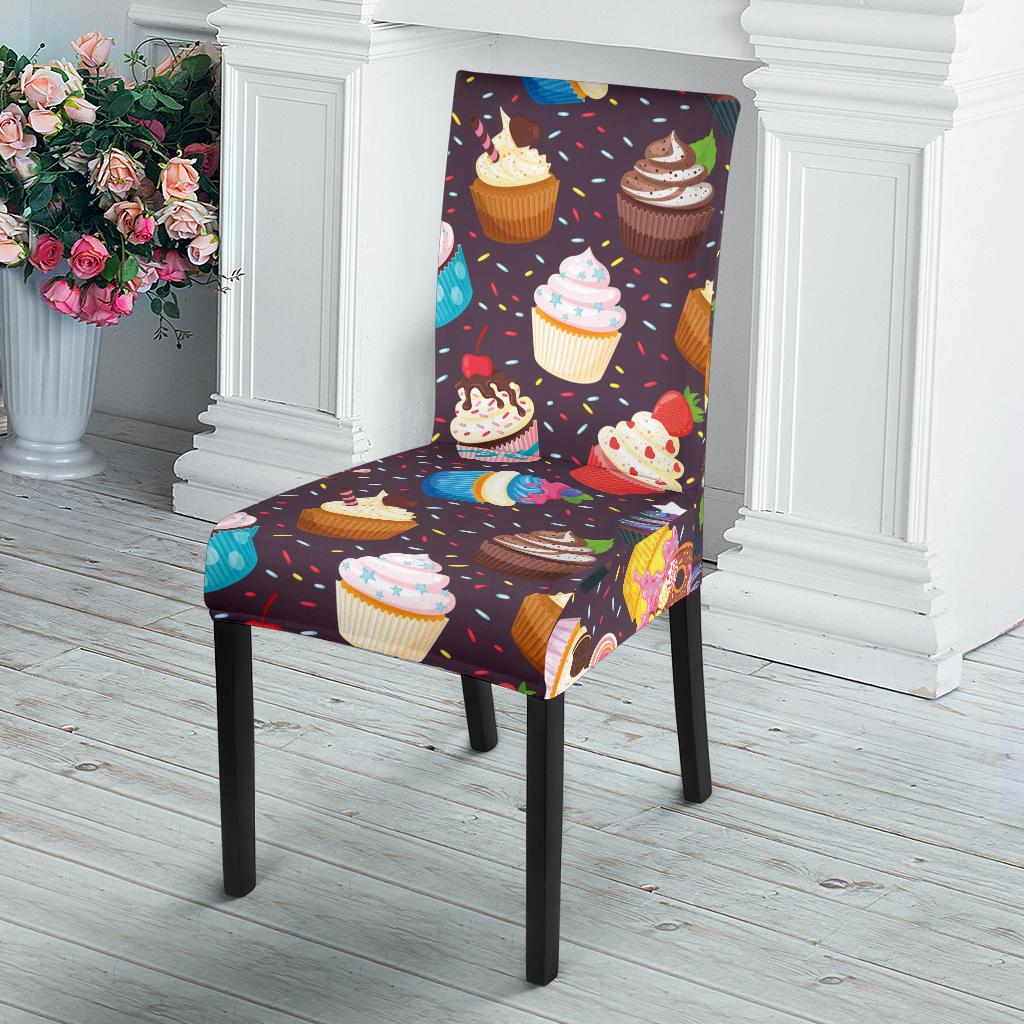 Cupcakes Party Print Pattern Dinning Chair Slipper-JTAMIGO.COM