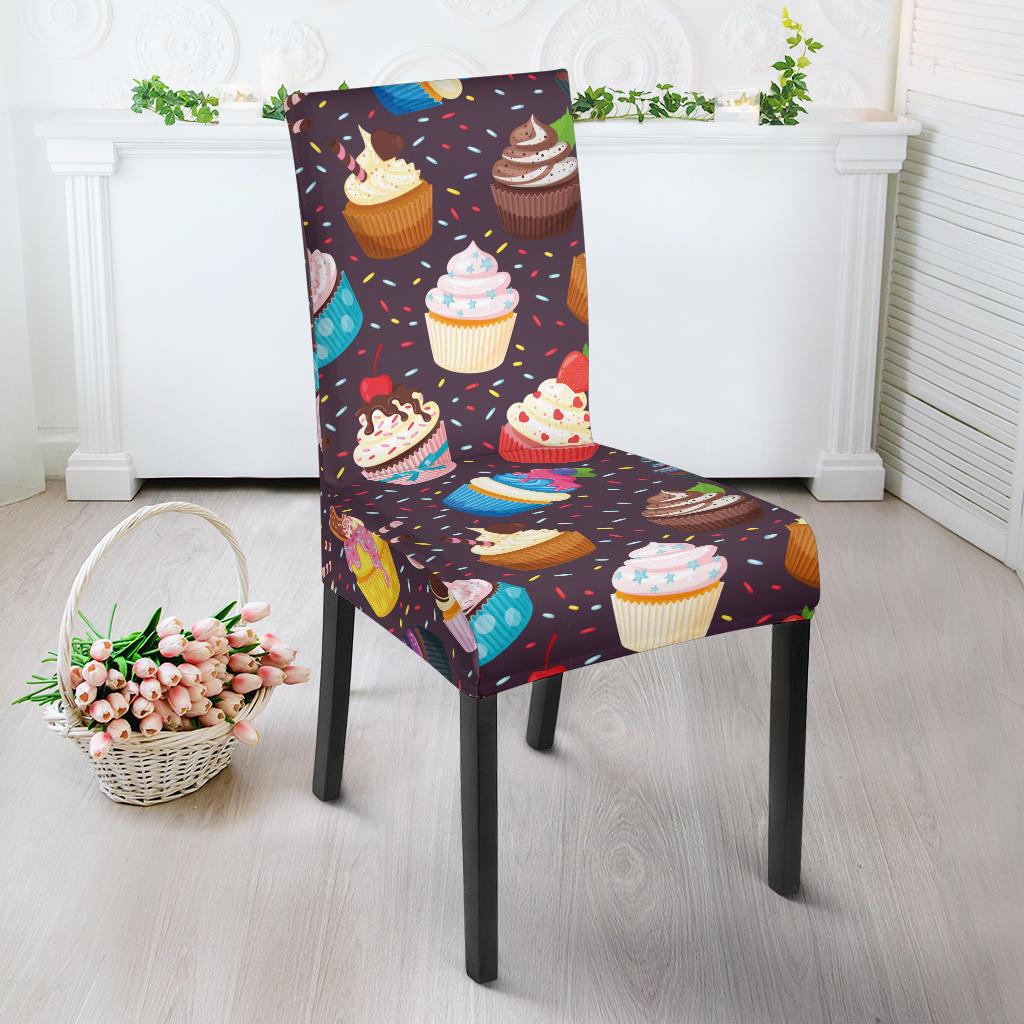Cupcakes Party Print Pattern Dinning Chair Slipper-JTAMIGO.COM