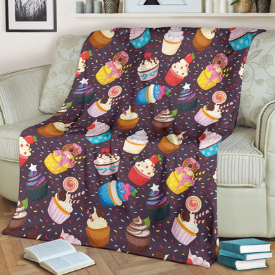 Cupcakes Party Print Pattern Fleece Blanket