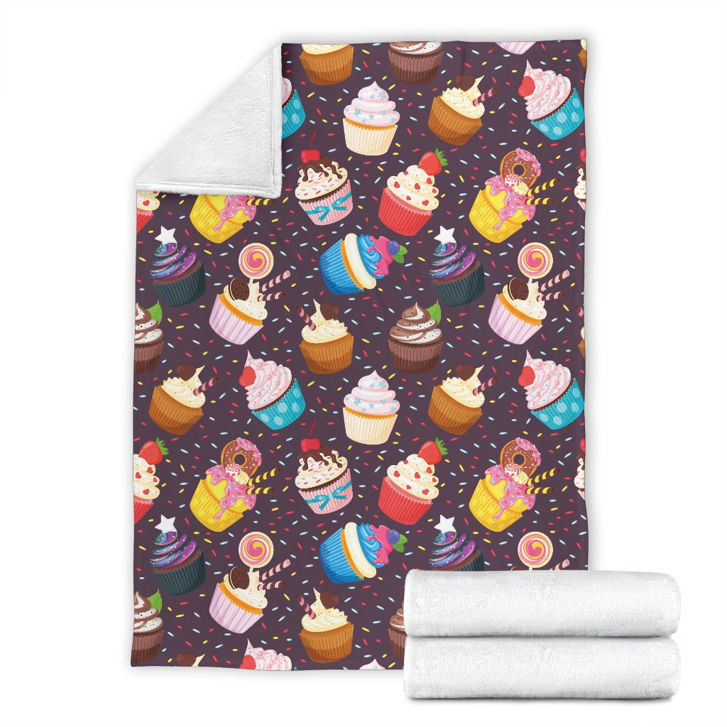 Cupcakes Party Print Pattern Fleece Blanket