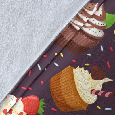 Cupcakes Party Print Pattern Fleece Blanket
