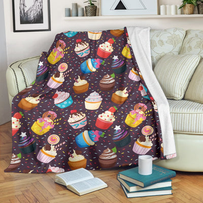 Cupcakes Party Print Pattern Fleece Blanket