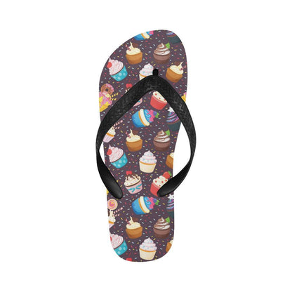 Cupcakes Party Print Pattern Flip Flops-JTAMIGO.COM