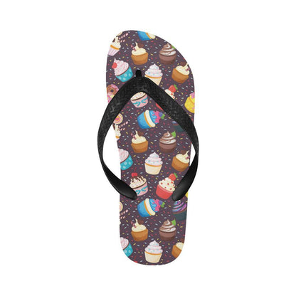 Cupcakes Party Print Pattern Flip Flops-JTAMIGO.COM