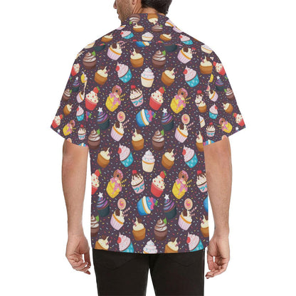 Cupcakes Party Print Pattern Men Aloha Hawaiian Shirt