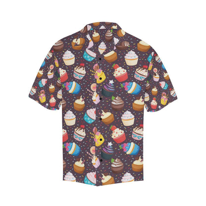 Cupcakes Party Print Pattern Men Aloha Hawaiian Shirt