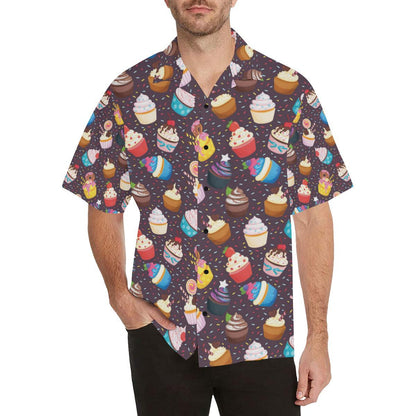 Cupcakes Party Print Pattern Men Aloha Hawaiian Shirt