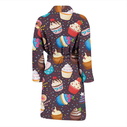Cupcakes Party Print Pattern Men Bath Robe-JTAMIGO.COM