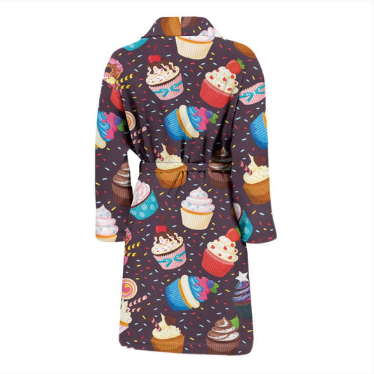 Cupcakes Party Print Pattern Men Bath Robe-JTAMIGO.COM