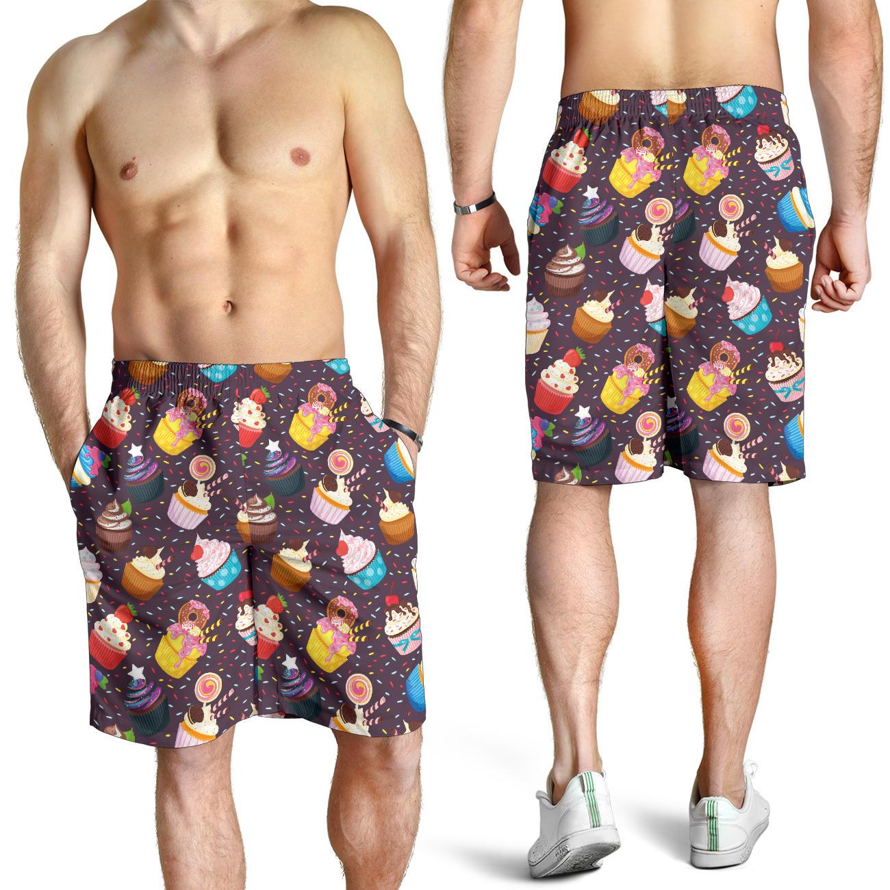 Cupcakes Party Print Pattern Mens Shorts-JTAMIGO.COM