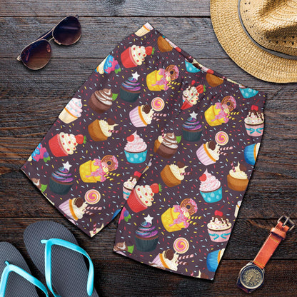 Cupcakes Party Print Pattern Mens Shorts-JTAMIGO.COM