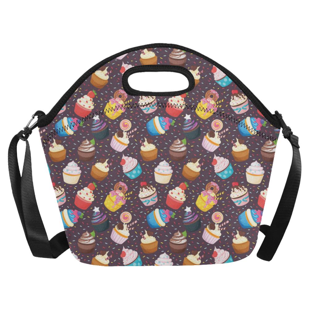 Cupcakes Party Print Pattern Neoprene Lunch Bag (Model 1669)(Large)-JTAMIGO.COM