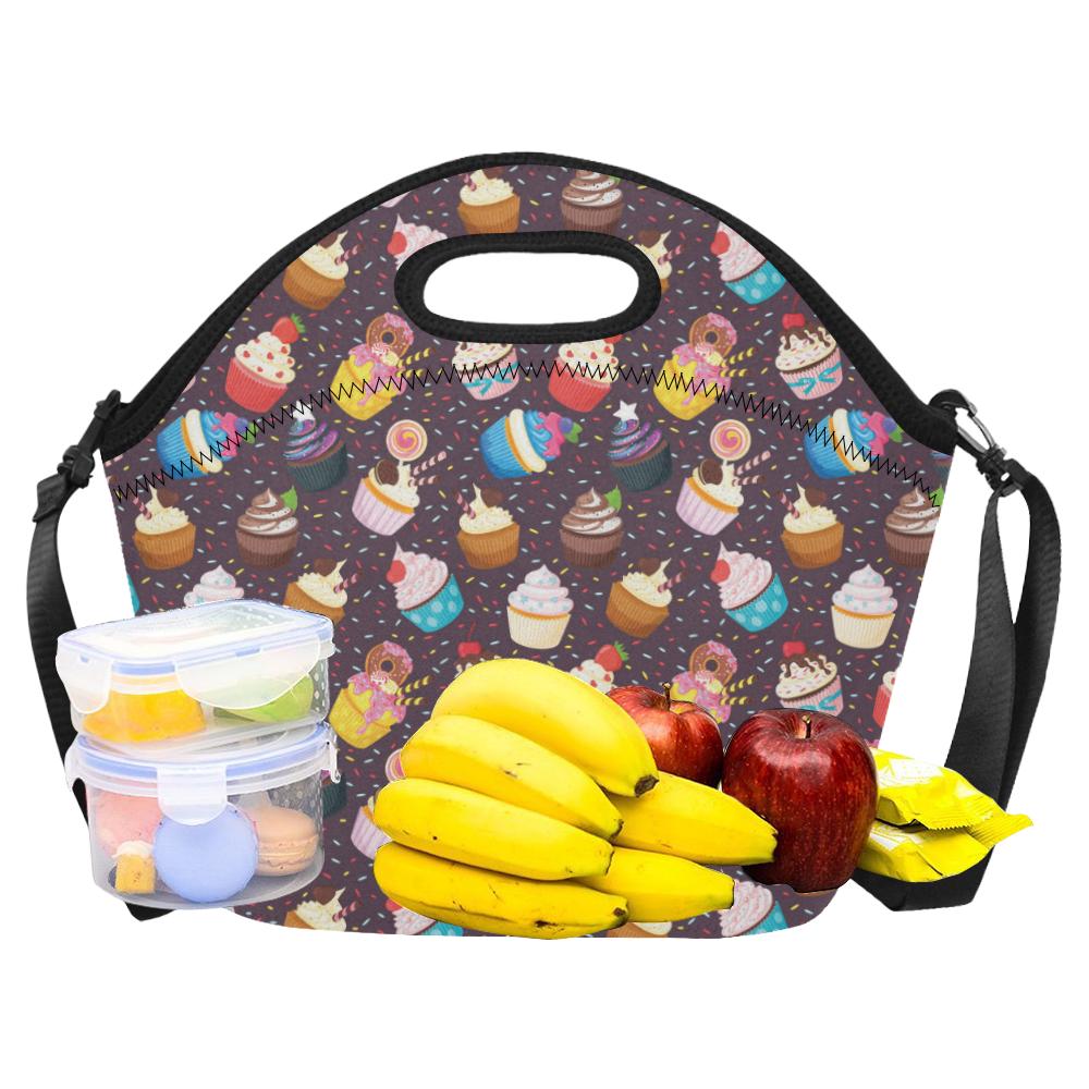 Cupcakes Party Print Pattern Neoprene Lunch Bag (Model 1669)(Large)-JTAMIGO.COM