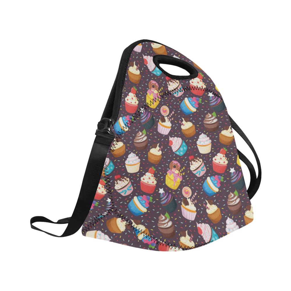 Cupcakes Party Print Pattern Neoprene Lunch Bag (Model 1669)(Large)-JTAMIGO.COM