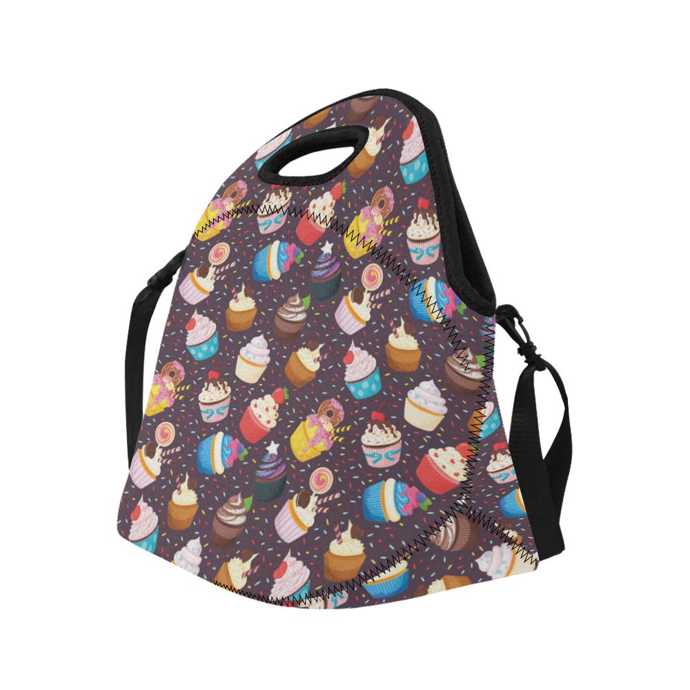 Cupcakes Party Print Pattern Neoprene Lunch Bag (Model 1669)(Large)-JTAMIGO.COM