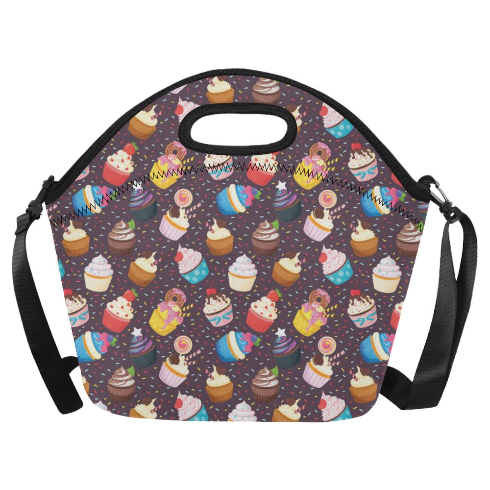 Cupcakes Party Print Pattern Neoprene Lunch Bag (Model 1669)(Large)-JTAMIGO.COM