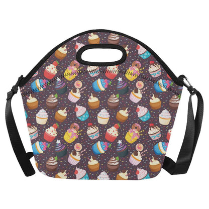 Cupcakes Party Print Pattern Neoprene Lunch Bag (Model 1669)(Large)-JTAMIGO.COM