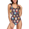 Cupcakes Party Print Pattern One Piece Swimsuit-JTAMIGO.COM