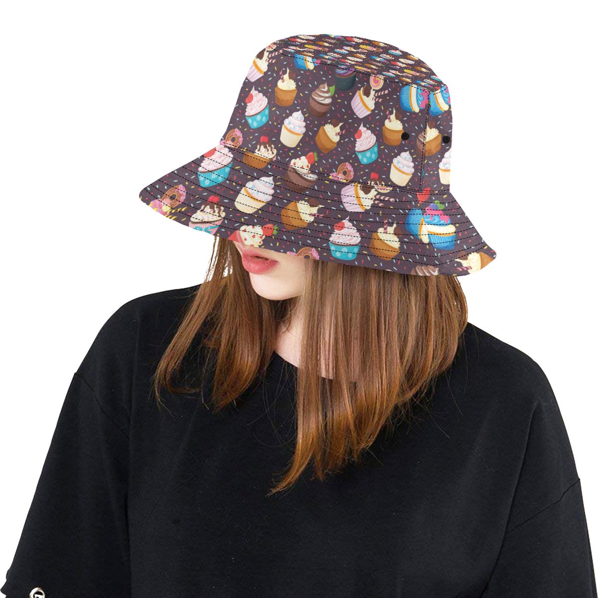 Cupcakes Party Print Pattern Unisex Bucket Hat