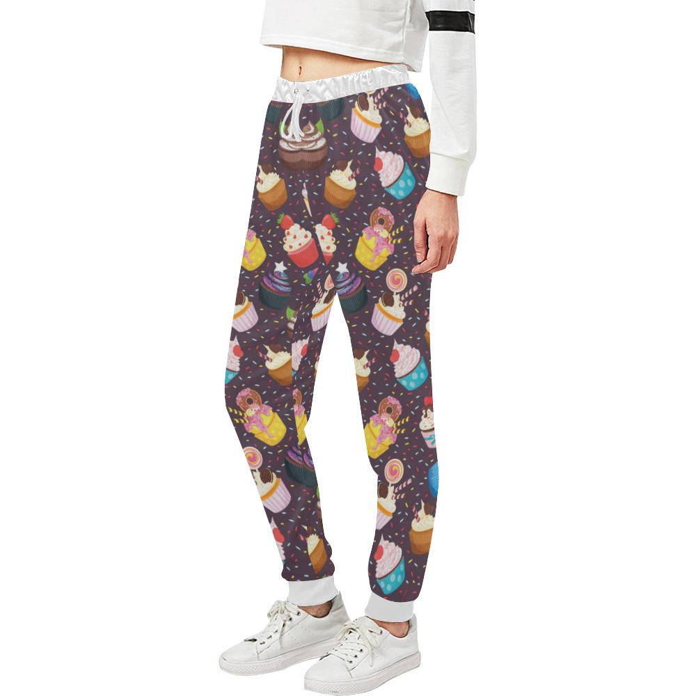 Cupcakes Party Print Pattern Unisex Casual Sweatpants (Model L11)-JTAMIGO.COM