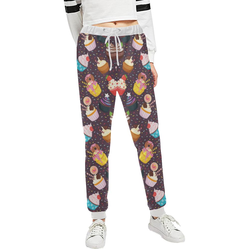 Cupcakes Party Print Pattern Unisex Casual Sweatpants (Model L11)-JTAMIGO.COM