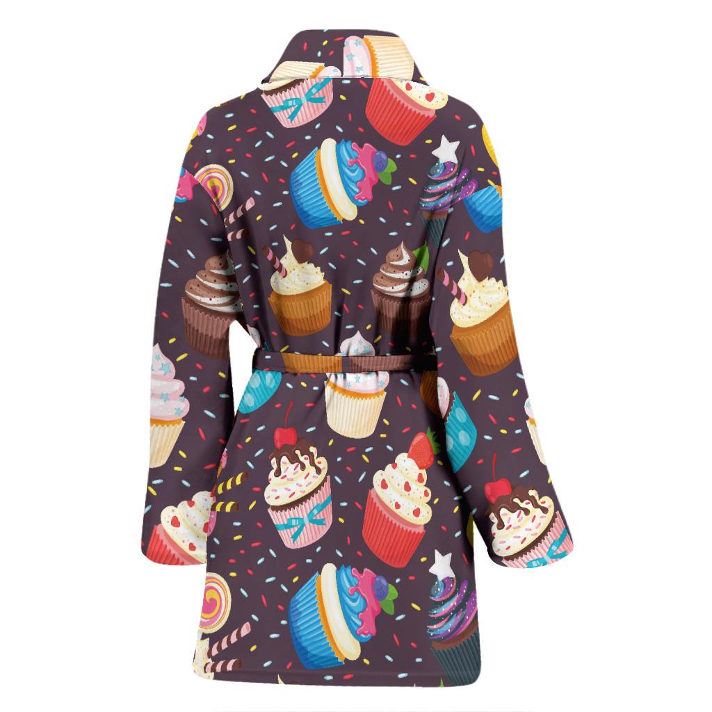 Cupcakes Party Print Pattern Women Bath Robe-JTAMIGO.COM