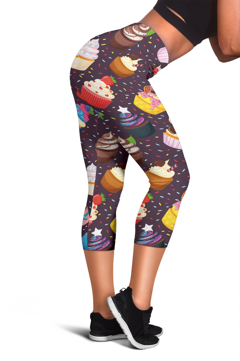 Cupcakes Party Print Pattern Women Capris