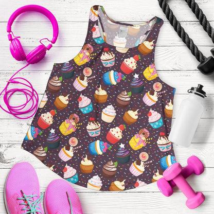 Cupcakes Party Print Pattern Women Racerback Tank Top