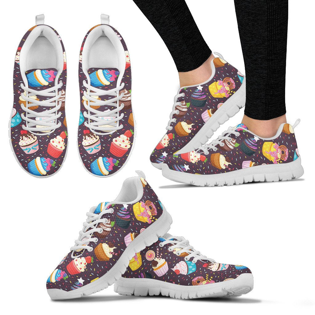 Cupcakes Party Print Pattern Women Sneakers Shoes