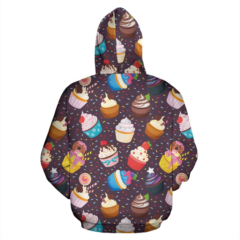 Cupcakes Party Print Pattern Zip Up Hoodie