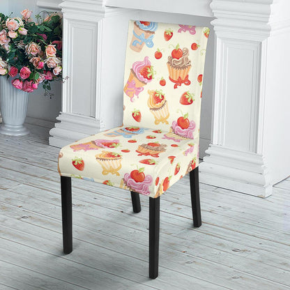 Cupcakes Strawberry Cherry Print Dinning Chair Slipper-JTAMIGO.COM