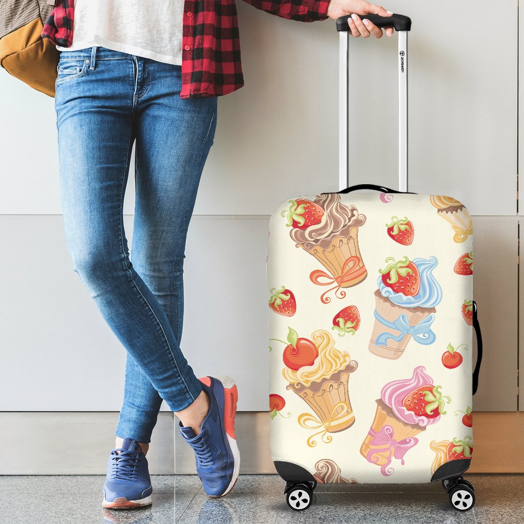 Cupcakes Strawberry Cherry Print Luggage Cover Protector