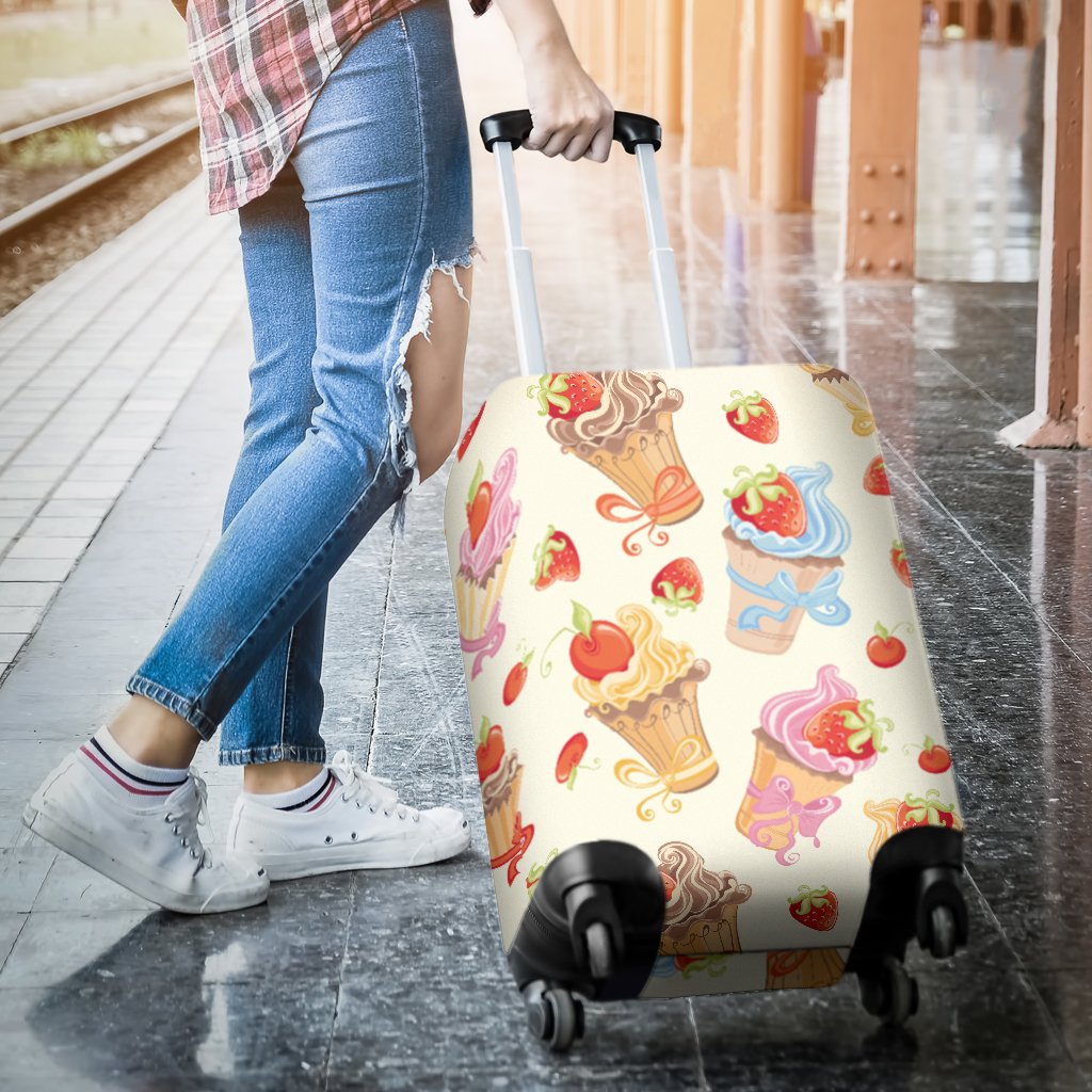 Cupcakes Strawberry Cherry Print Luggage Cover Protector