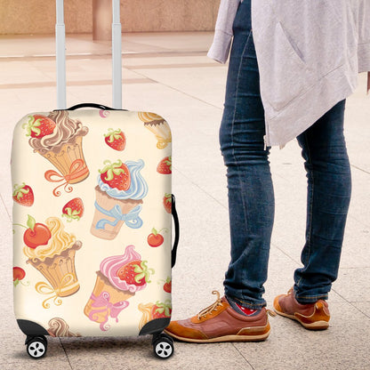 Cupcakes Strawberry Cherry Print Luggage Cover Protector