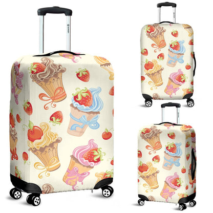 Cupcakes Strawberry Cherry Print Luggage Cover Protector