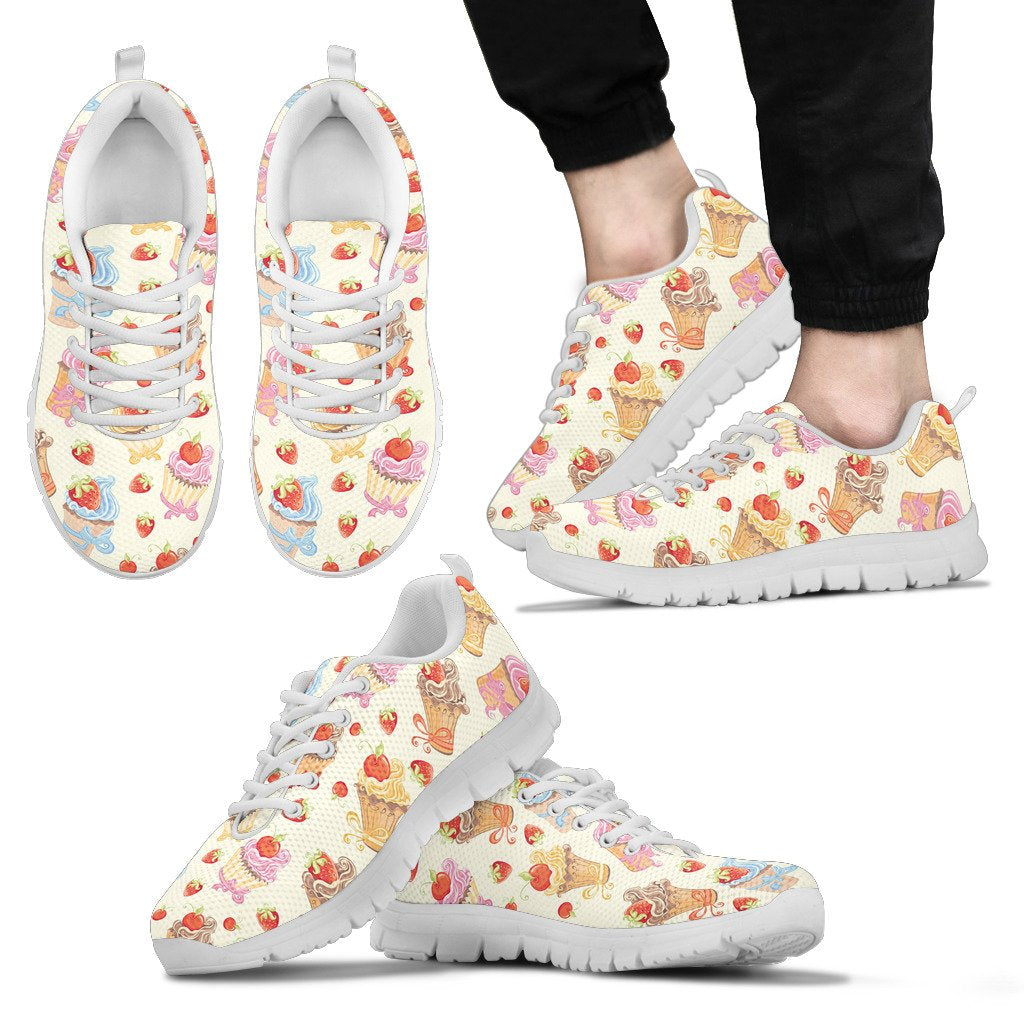 Cupcakes Strawberry Cherry Print Men Sneakers Shoes