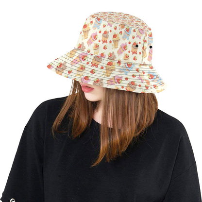 Cupcakes Strawberry Cherry Print Unisex Bucket Hat