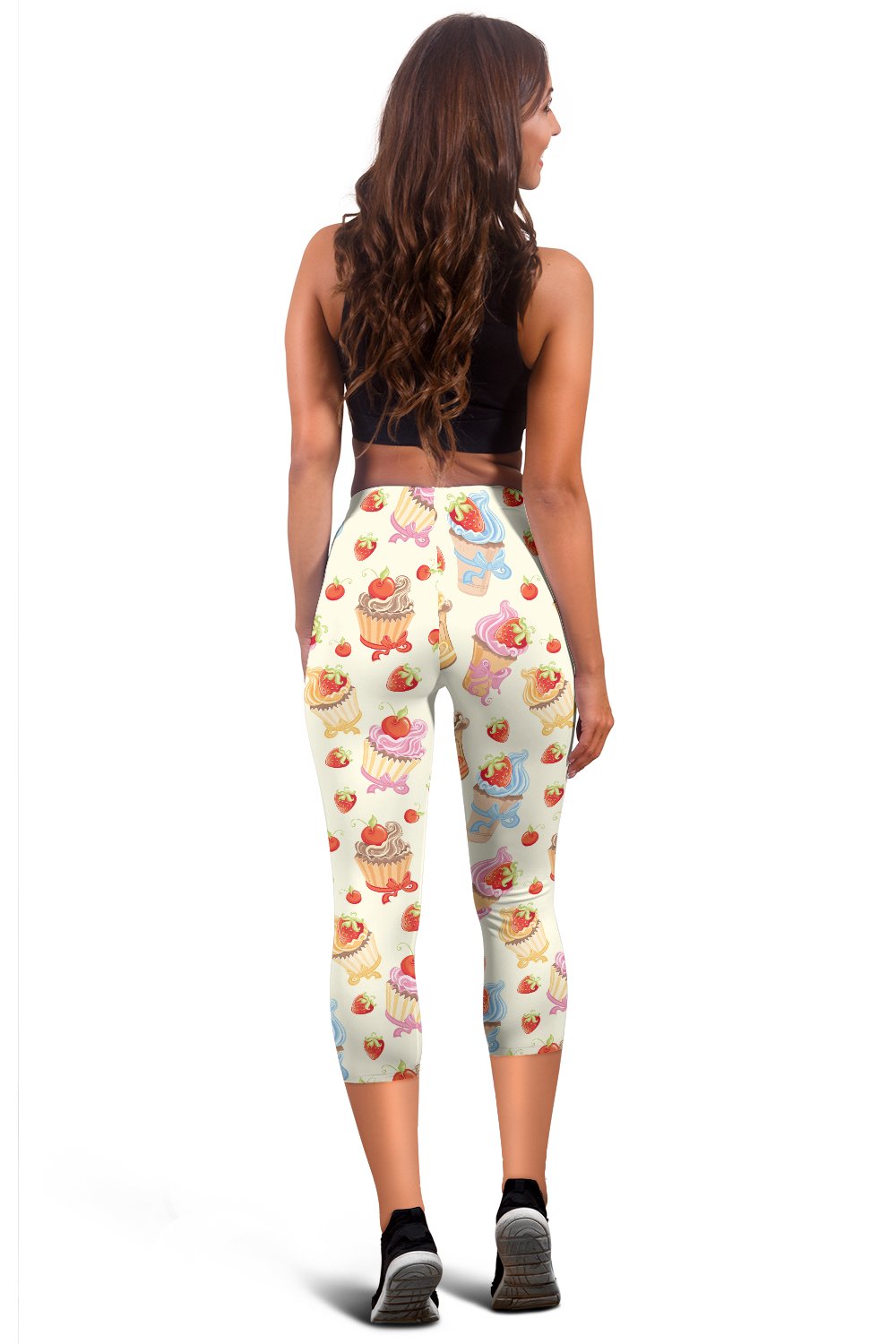Cupcakes Strawberry Cherry Print Women Capris