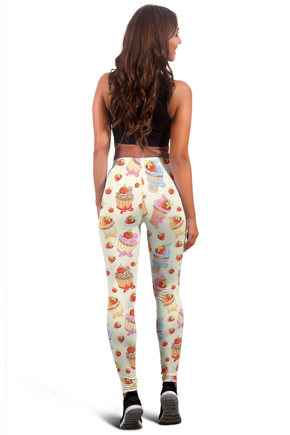 Cupcakes Strawberry Cherry Print Women Leggings