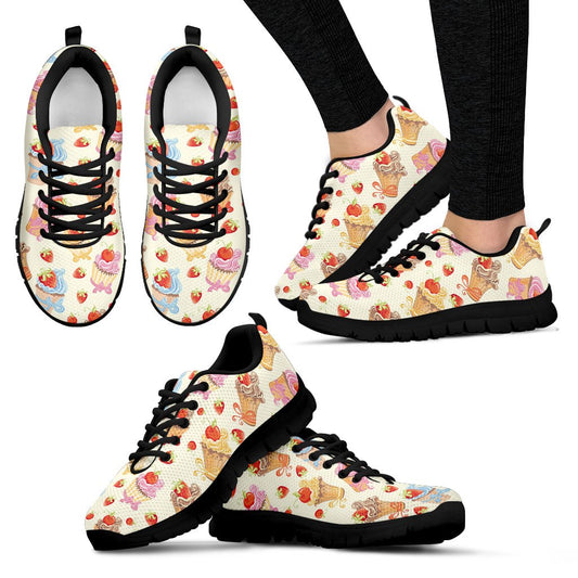 Cupcakes Strawberry Cherry Print Women Sneakers Shoes
