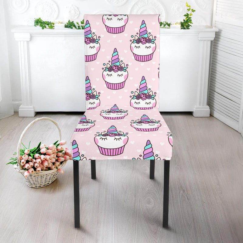 Cupcakes Unicorn Print Pattern Dinning Chair Slipper-JTAMIGO.COM