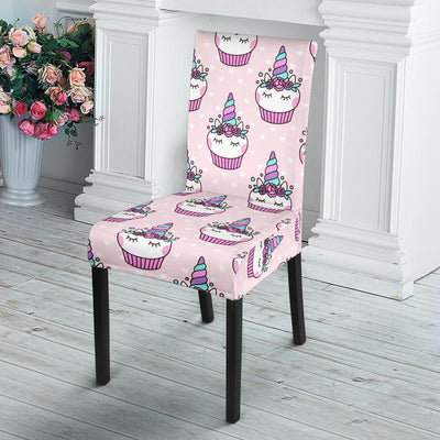 Cupcakes Unicorn Print Pattern Dinning Chair Slipper-JTAMIGO.COM